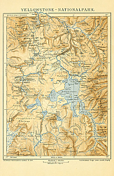 Постер Карта Национального Парка Йеллоустоун 1