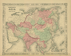 Постер Карта: Азия (в т.ч. азиатская часть России) 1