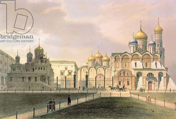 View of the Cathedrals in the Moscow Kremlin, printed by Lemercier, Paris, 1840s 1