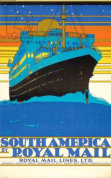 Poster advertising South America by Royal Mail Lines