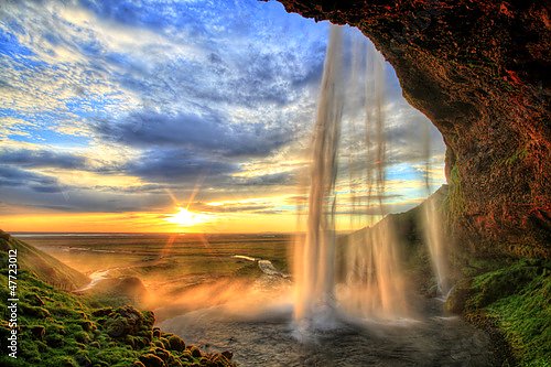 Постер Исландия, водопад Селйяландсфосс