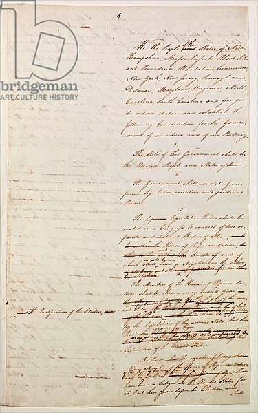 First draft of the Constitution of the United States, 1787