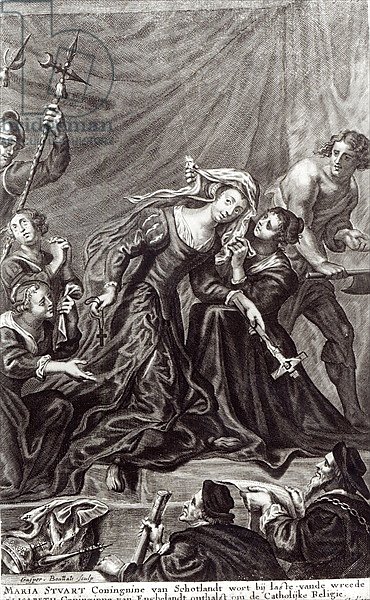 The Execution of Mary, Queen of Scots, 8th February 1587, engraving by Gaspar Boutatts