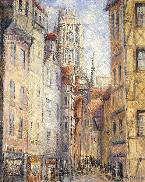 Rouen, a Street by the Church; Rouen, rue avec L'Eglise, c.1920
