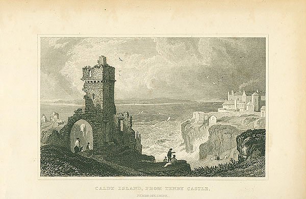Caldy Island, from Tenby Castle, Pembrokeshire 1