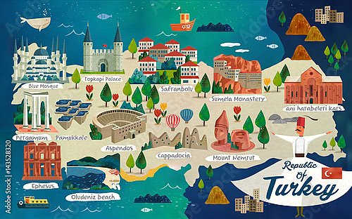Туристическая карта Турции