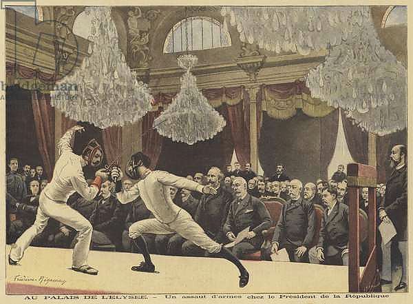 A fencing match before the President of France at the Elysee Palace