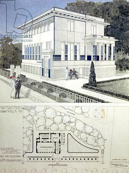 Villa Wagner, Vienna, design showing the exterior of the house, built of steel and concrete, 1913