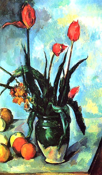Натюрморт с тюльпанами в вазе
