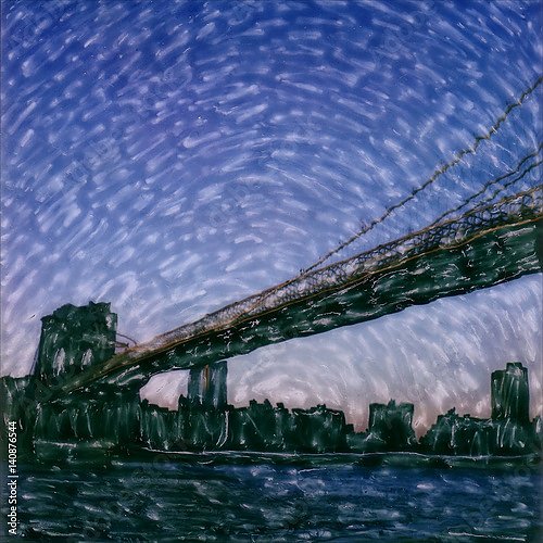 Бруклинский мост на фоне вечернего неба