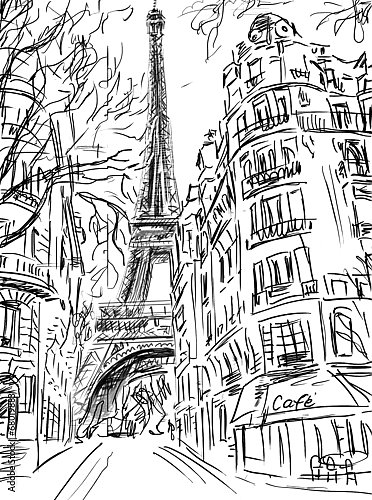 Париж в Ч/Б рисунках #1