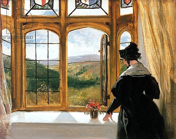 Duchess of Abercorn looking out of a window
