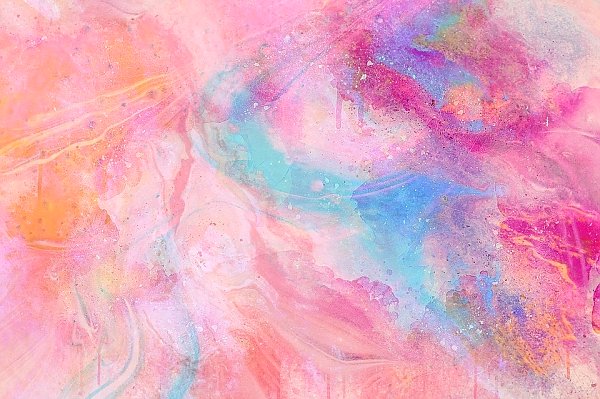 Розово-голубая акварельная абстракция 2