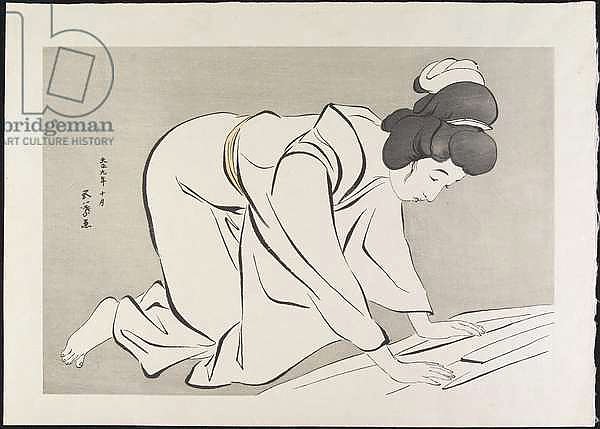 Woman Folding Kimono, October 1920