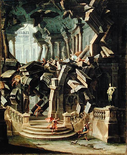 Samson Destroying the Temple of Dagan, god of the Philistines