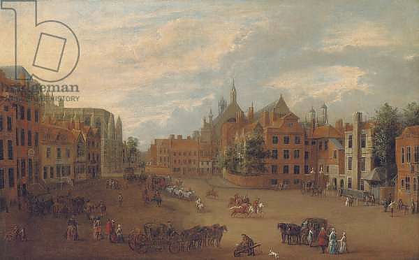 View of Old Palace Yard, Westminster, with the east end of Westminster Abbey and the Chapel of King Henry VII to the left, c.1700
