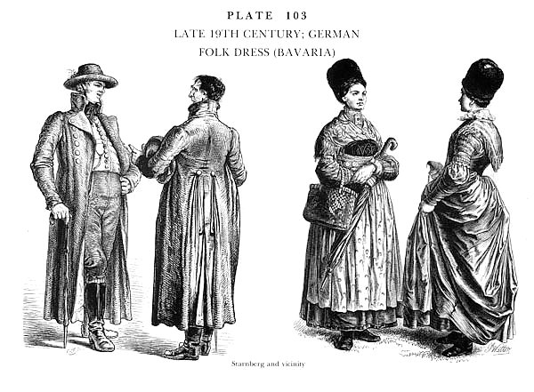 Fin XIXè Siècle, Habits traditionnels Allemands, Late 19Th century German Folk Dress