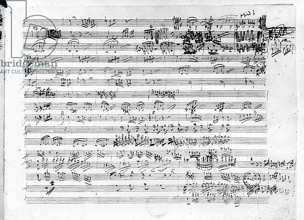 Autograph score sheet for the Trio mi bemol opus 3