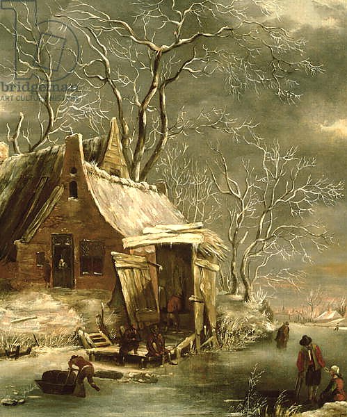 Amsterdam, winter scene, 17th century