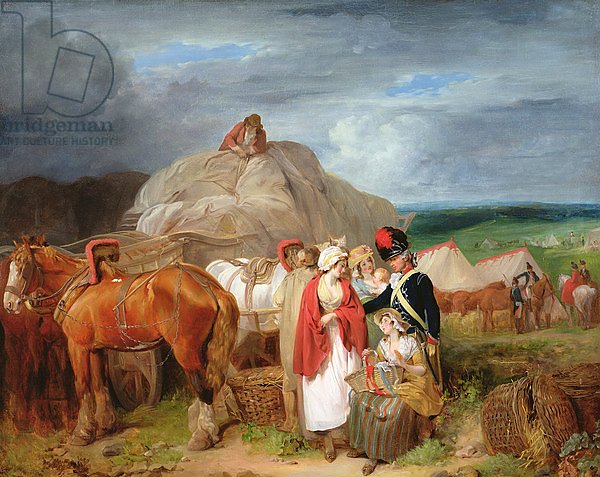 Soldier with Country Women Selling Ribbons near a Military Camp, 1788