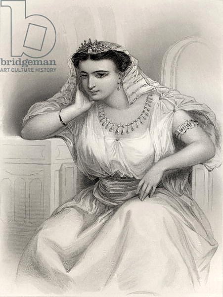 Cleopatra VII illustration from 'World Noted Women' by Mary Cowden Clarke, 1858