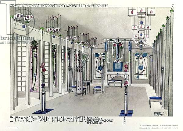 Design for a Music Room with panels by Margaret Macdonald Mackintosh 1901