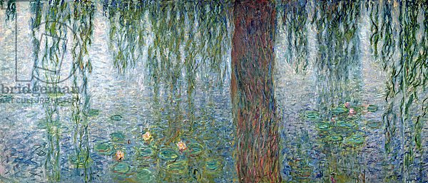 Waterlilies: Morning with Weeping Willows, detail of the left section, 1915-26
