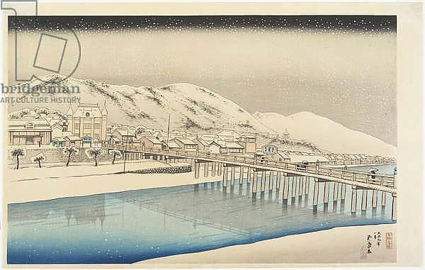 The Great Bridge of Sanjo_ in Kyoto, January 1920