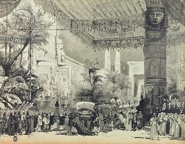 Stage Design for the final act of the opera 'Aida' by Verdi