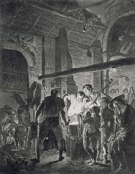 The Blacksmith's Shop, engraved by Richard Earlom, 1771