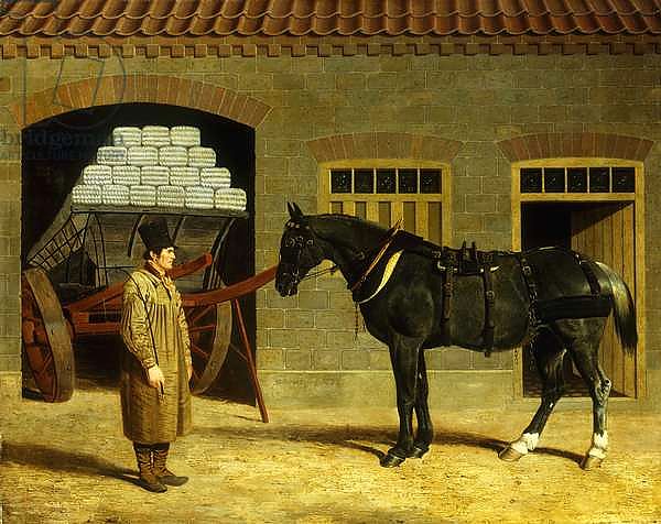 A Cart Horse and Driver Outside a Stable, 1827