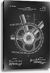 Постер Патент на устройство велосипедной трансмиссии, 1898г