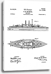 Постер Патент на военный корабль, 1900г