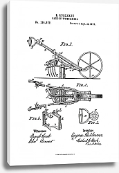Постер Патент на садовые колесные мотыги, 1877г