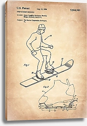 Постер Патент на шаговое крепление для сноуборда, 1996г