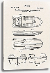 Постер Патент на прогулочно-рыбацкую лодку, 1979г