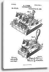 Постер Патент на электрический выключатель, 1892г