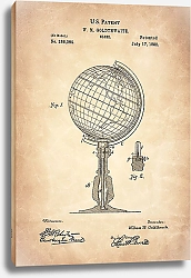 Постер Патент на географический глобус, 1888г