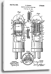 Постер Патент на многоэлектродную вакуумную лампу, 1989г
