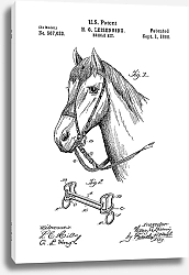 Постер Патент на удила к узде для лошадей, 1896г