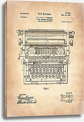 Постер Патент на печатную машинку, 1899г