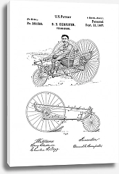 Постер Патент на ретро велосипед, 1887г