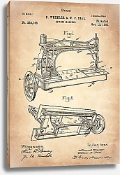 Постер Патент на швейную машину, 1885г