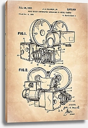 Постер Патент на механизм компенсации смещения изображения в аэрокинокамерах, 1961г