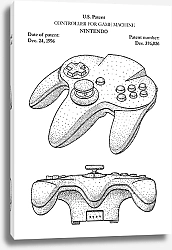 Постер Патент на джостик Nintendo, 1996г