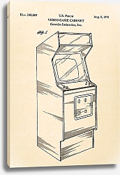 Постер Патент на игровой видео автомат Gremlin Industries, 1978г
