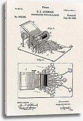 Постер Патент на стенографическою машинку, 1885г