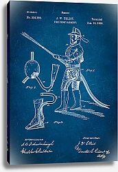 Постер Патент на снаряжение пожарного, 1886г