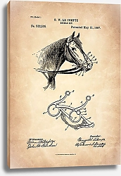 Постер Патент на удила к узде для лошадей, 1897г