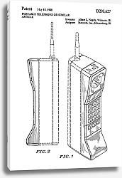 Постер Патент на портативный телефон Motorola, 1988г